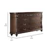 Benjara 17 in. Brown 9 Drawers Dresser with Molded Details and Metal Handle BM232910