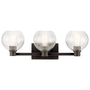 Harmony 24.5 in. 3-Light Olde Bronze Transitional Bathroom Vanity Light with Clear Glass