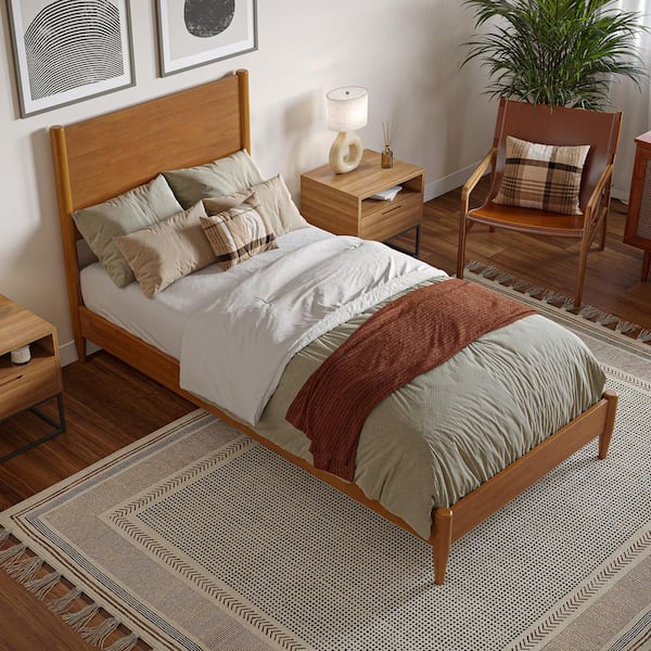 AFI Pasadena Light Toffee Natural Bronze Solid Wood Frame Twin XL
