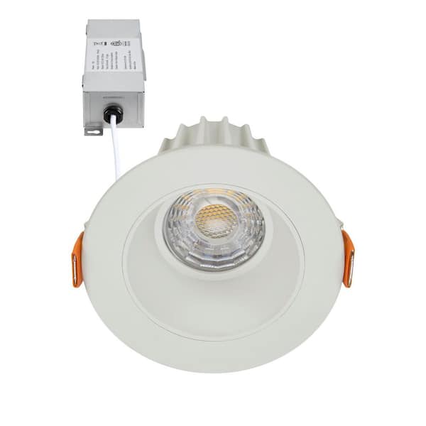 2 in. Slim Round Recessed Anti-Glare LED Downlight, Stone Gray Trim, Canless IC Rated, 600 Lumens, 5 CCT 2700K-5000K
