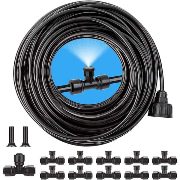 Misopily 32.8 ft. DIY Misting System for Outdoor Cooling, Patio, Plants, Porch Trampoline, Greenhouse and Garden Watering