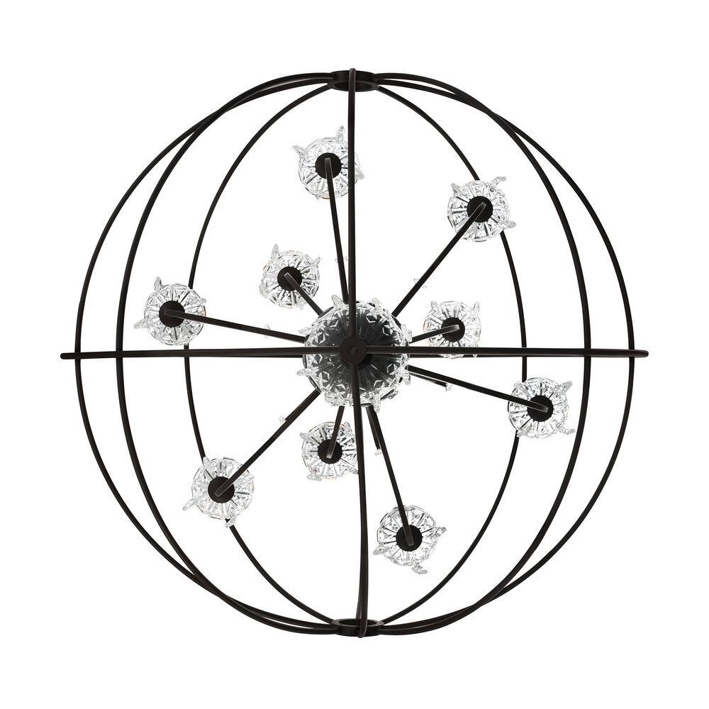 Campechia 9-Light Brown Metal and Crystal Chandelier
