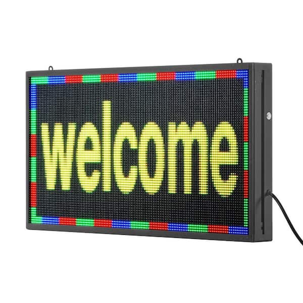 SKYSHALO Programmable LED Sign, P5 Full Color Flexible Digital Scrolling Panel, DIY Custom Text Pattern GIF Display, 27 x 14 in.