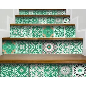 Amelia Green 6 in. x 6 in. Vinyl Peel and Stick Tile (6 sq. ft./Pack)