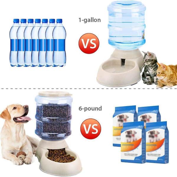 Automatic Cat and Dog Feeder Water Dispenser Set with Food Scoop