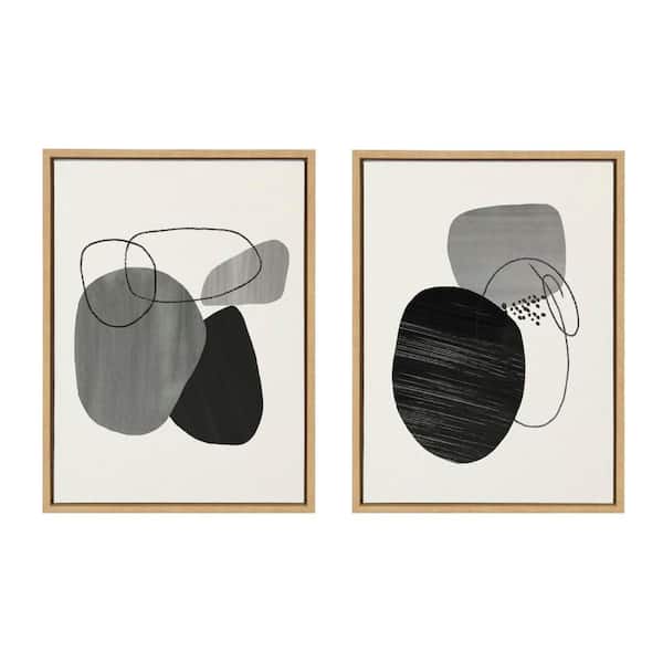 Kate and Laurel Sylvie 864 Abstract Rocks and 864 on the Rocks by Teju Reval of SnazzyHues 2 Piece Framed Art Print 24 in. x 18 in.