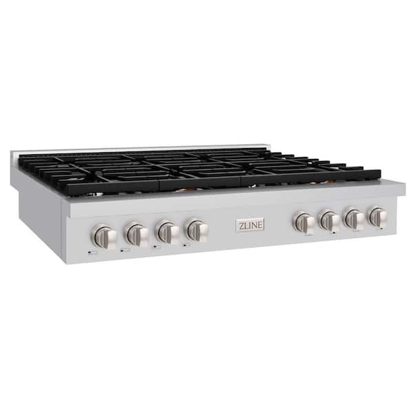 Paramount 48 in. 8-Burner Porcelain Cooktop in Stainless Steel