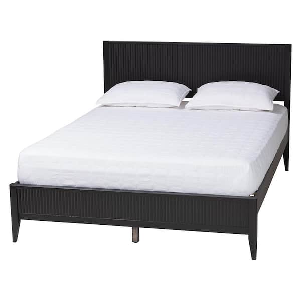 Baxton Studio Primrose Black Wood Frame Queen Platform Bed