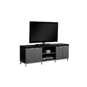 60 in. Black Composite TV Stand Fits TVs Up to 60 in. with Storage Doors