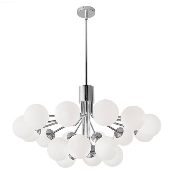 Dainolite Amanda 18 Light Polished Chrome Chandelier With White Glass Shade Ama 3618c Pc The Home Depot Dainolite Amanda 18 Light Polished, Polished Chrome Chandelier Shade