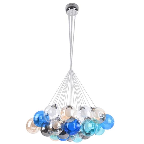 multi coloured cluster pendant light