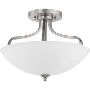 Laird Collection 3-Light Brushed Nickel Semi- Flush Mount