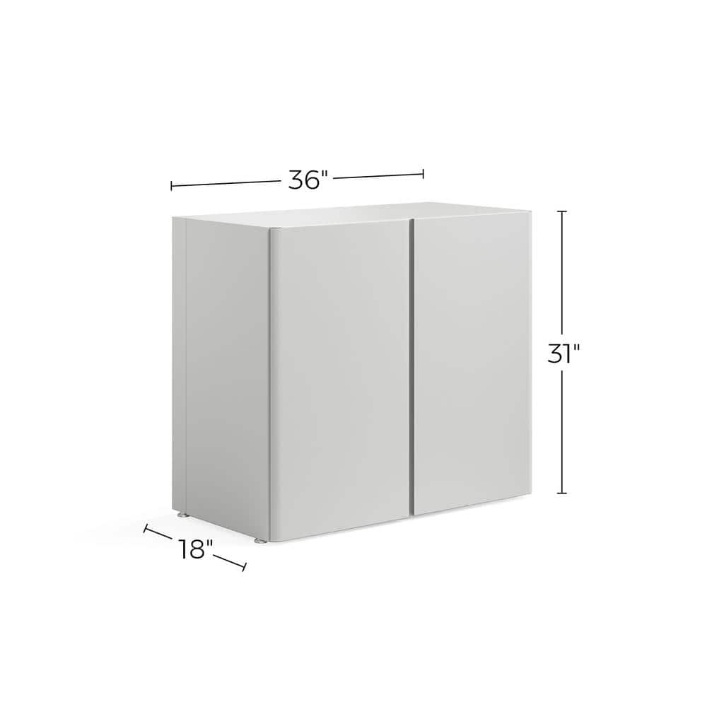 Cloud White 36-Inch Freestanding Metal Storage Cabinet