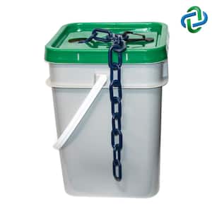 1.5 in. (#6,38 mm) x 300 ft. Cobalt Blue Plastic Barrier Chain in a Pail