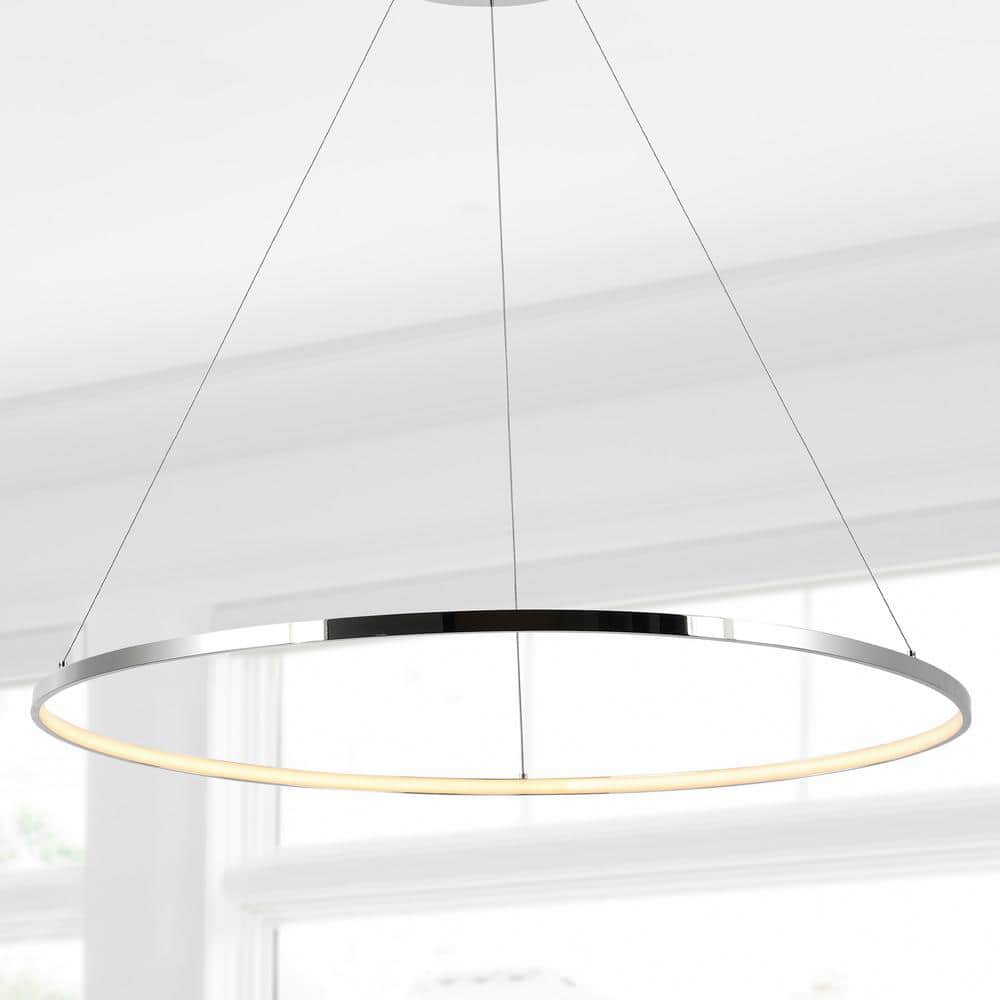 Circulo 34.88" Chrome LED Bohemian Pendant Light