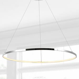 Circulo 34.88 in. Chrome Modern Bohemian Iron Integrated LED Pendant
