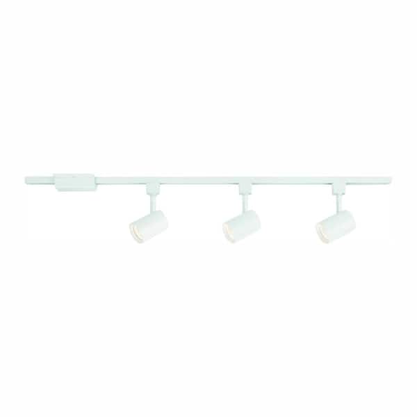 Hampton Bay 44 in. 3-Light White Integrated LED Track Lighting Kit with Cylinder Metal Shade