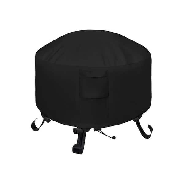 40 x 20 Black Outdoor Fire Pit Cover Round Durable Waterproof