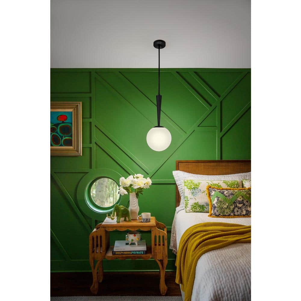 Izzy 1-Light Black Globe Pendant Light price history on PriceWatchPro