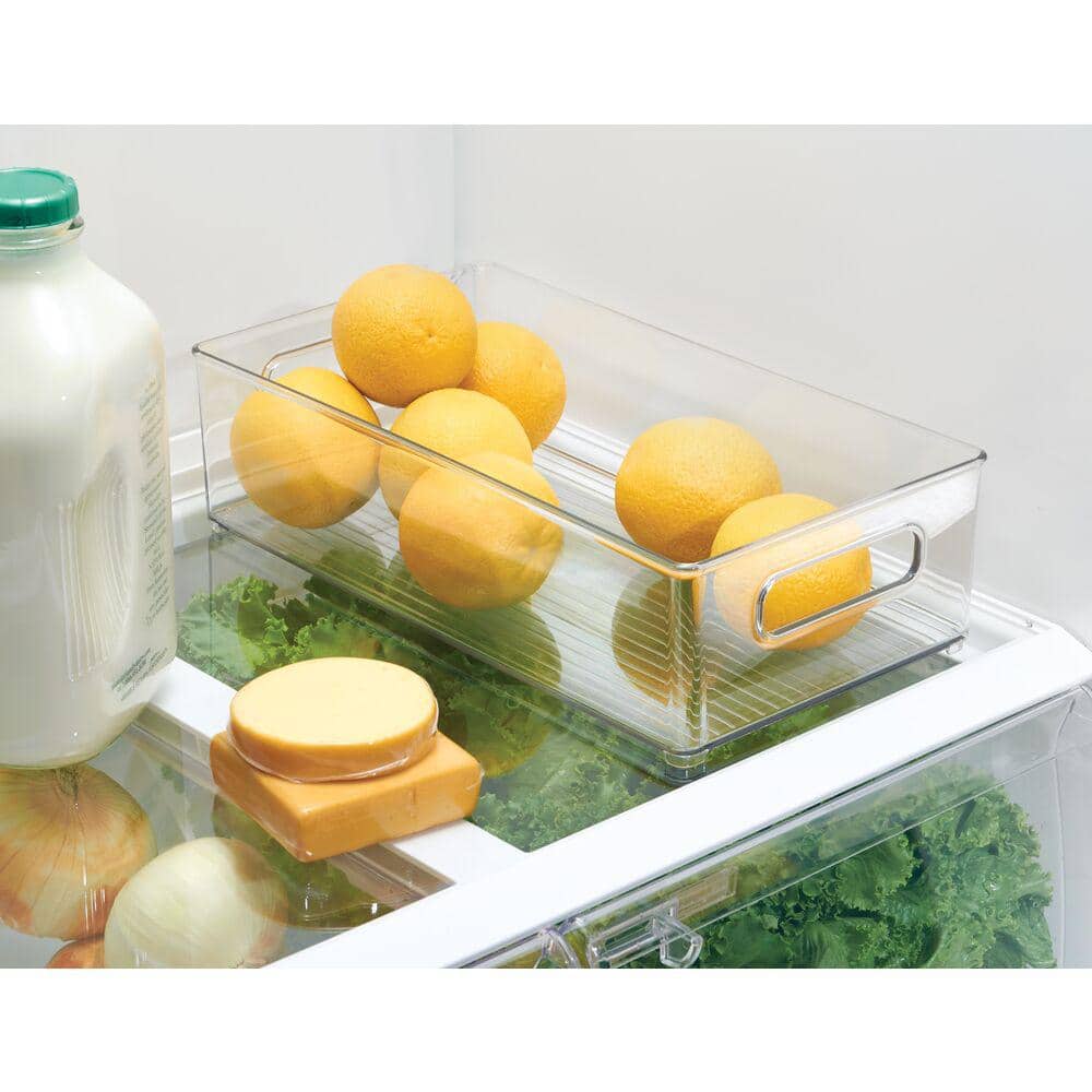 InterDesign Refrigerator and Freezer Storage Organizer Tray for Kitchen Set of 6 4 x 2 x 14.5 Clear