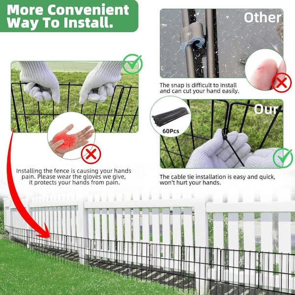 Justincity 1.65 in. Outdoor Metal Animal Garden Fence-Reusable