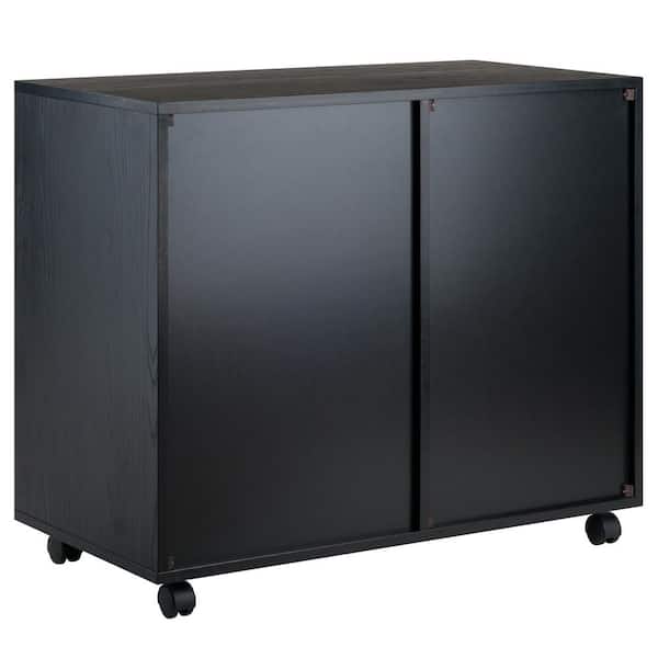 mdf＊＊＊ Halifax Black 5-Drawer Mobile Side Cabinet 20630 - The Home Depot