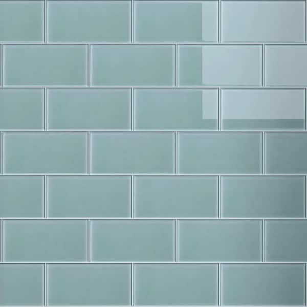 MOLOVO Crystile Light Gray 3 in. X 6 in. Glossy Glass Subway Tile (10 sq. ft./Case)