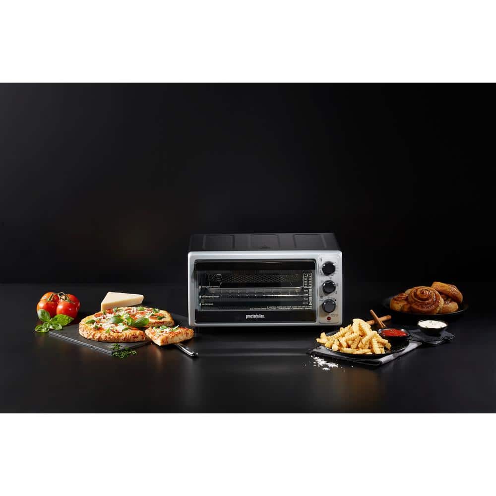 Black 6-Slice Air Fryer Toaster Oven with Broiler