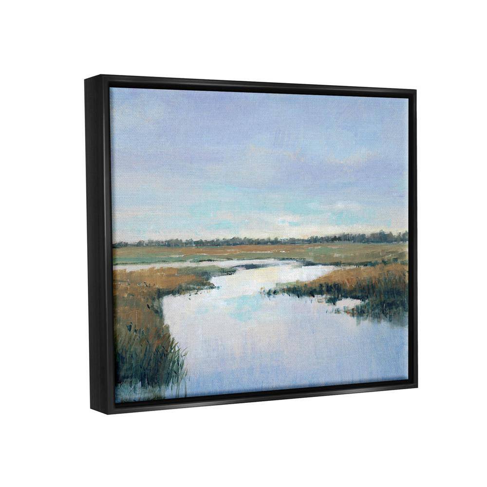 Jet Black Framed Tranquil River Landscape Canvas Print, 21 x 17 in