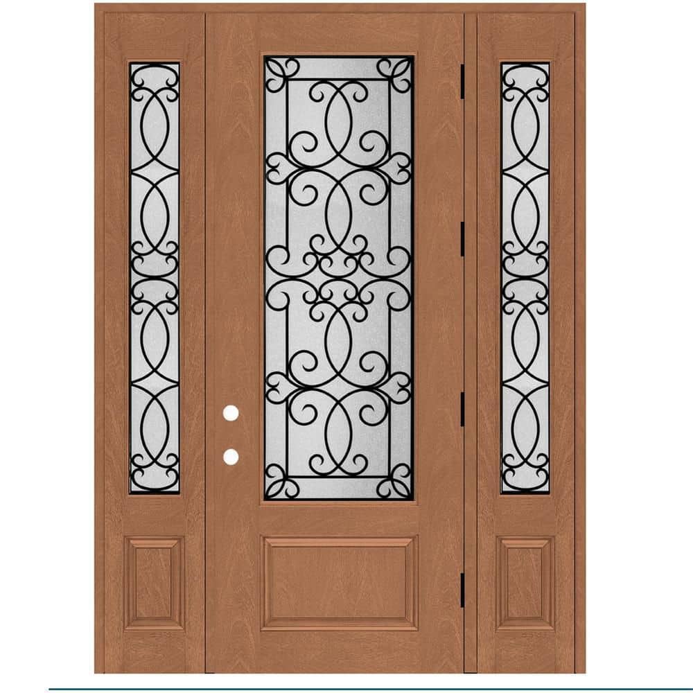 Regency 68 in. x 96 in. 3/4Lite Georgian Decorative Glass LHOS Autumn Mahogany Fiberglass Prehung Front Door DB 14 in. price history on PriceWatchPro