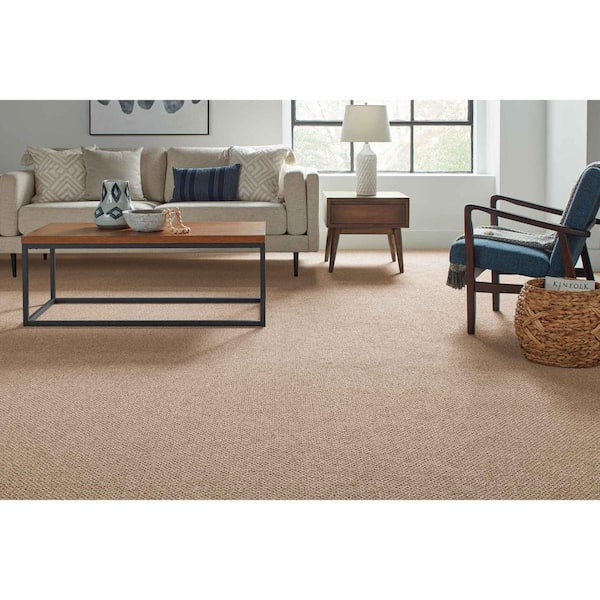 Falhurst  - Rumcake - Beige 15 ft. 24 oz. Polyester Pattern Installed Carpet