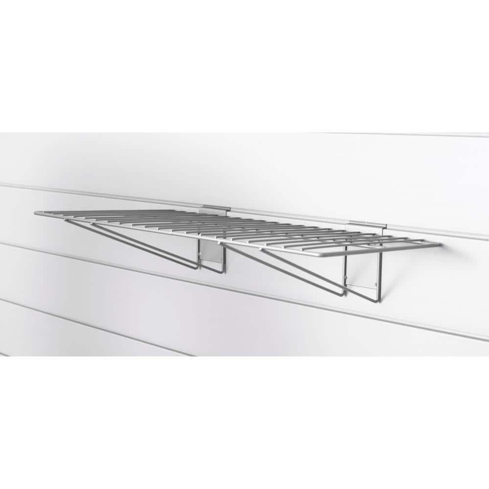 24-Inch Gray Steel Wire Wall Mount Shelves for Garage Storage, 2-Pack