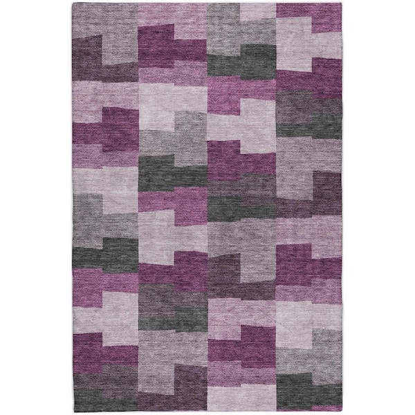 Dream Shag Premium Machine Washable Abstract ADS659 Merlot 9 ft. x 12 ft. Area Rug