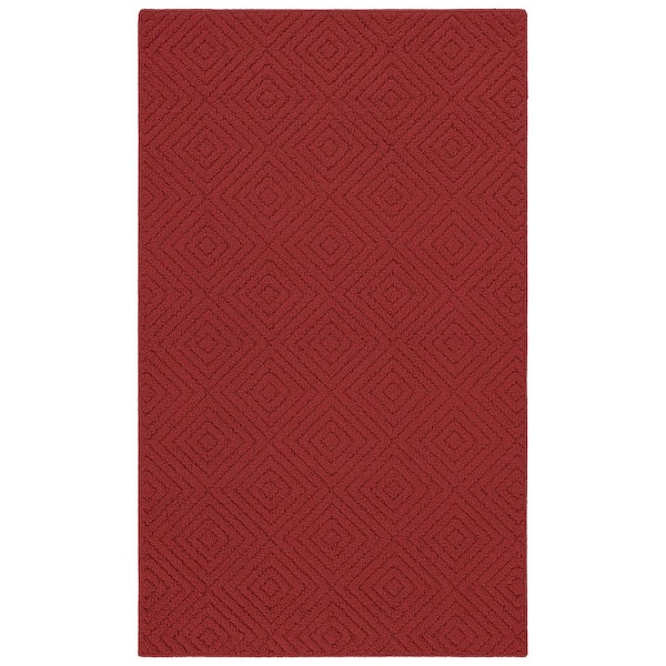 Brentwood Jasmine 3 ft. x 5 ft. Chili Red Geometric Area Rug
