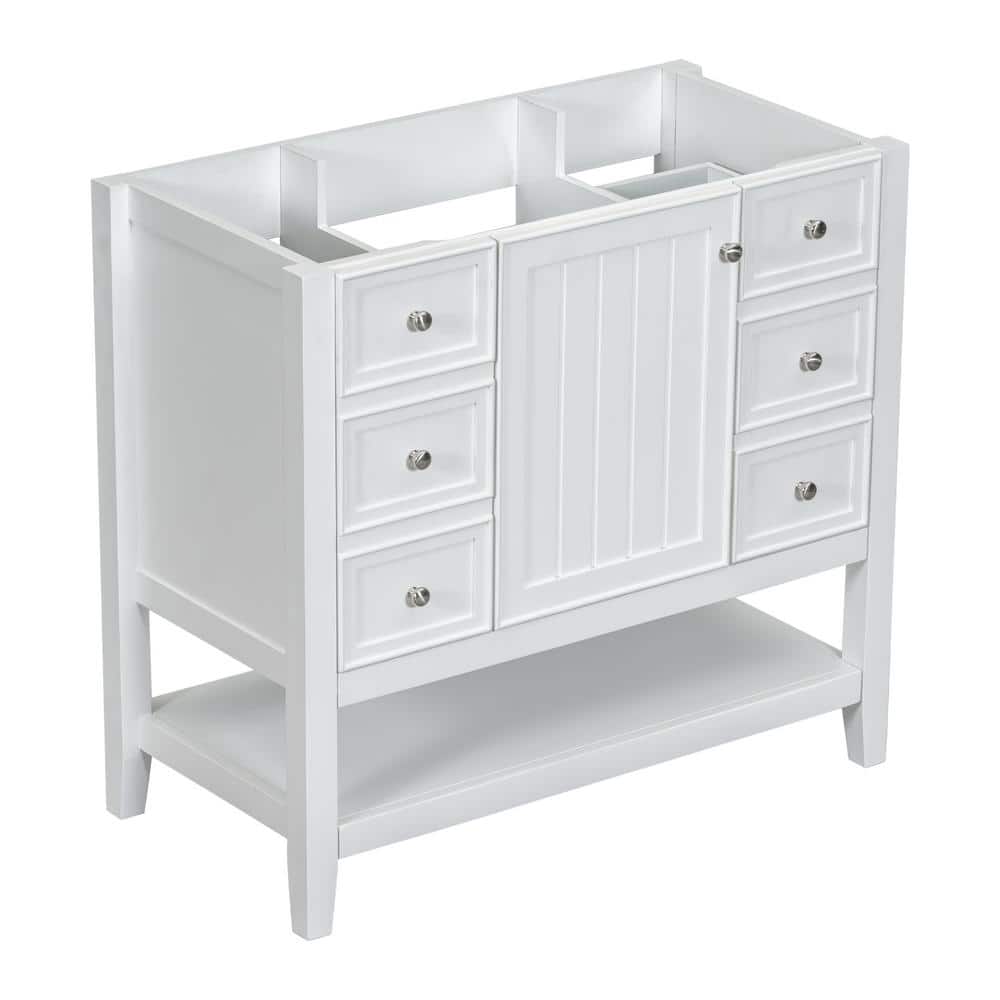 36 in. W x 18 in. D x 33 in. H Bath Vanity Cabinet without Top in White