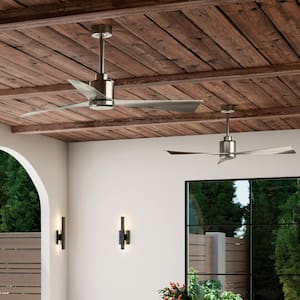 True 52 in. Indoor/Outdoor Brushed Stainless Steel Downrod Mount Ceiling Fan with Remote