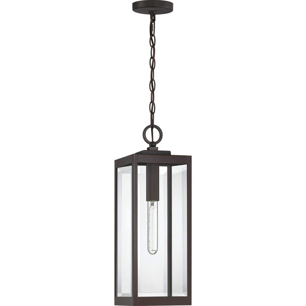 Westover Transitional Western Bronze Mini Pendant with Clear Glass