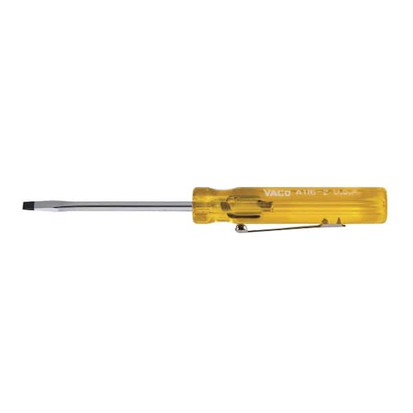 Klein Tools 3/32 in. Cabinet-Tip Pocket Clip Flat Head Screwdriver with 2 in. Round Shank