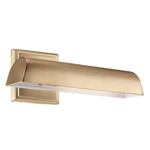 Carston 12.25 in. 1-Light Champagne Bronze LED Hallway Indoor Wall Sconce Picture Light with Adjustable Arm