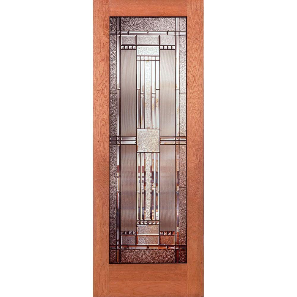 Feather River Doors 24 In X 80 In 1 Lite Unfinished Cherry Preston Patina Woodgrain Interior 6888