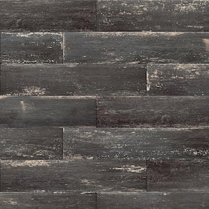 Ember Ebony Wood 8 in. x 36 in. Porcelain Floor and Wall Tile (15.54 sq. ft./Case)