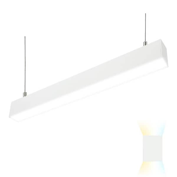 4 ft. Integrated LED White Strip Light Fixture Architectural Linear Light 3000K-6500K, Up to 5750LM, 0-10V Dimmable