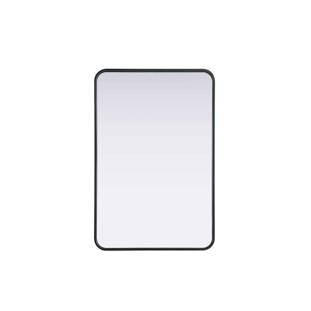 Timeless Home Black 24 in. W x 36 in. H Contour Wall Mirror