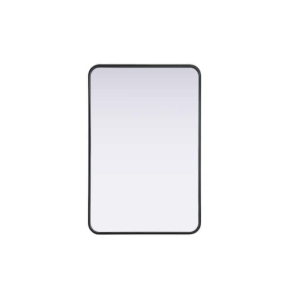 Unbranded Timeless Home Black 24 in. W x 36 in. H Contour Wall Mirror