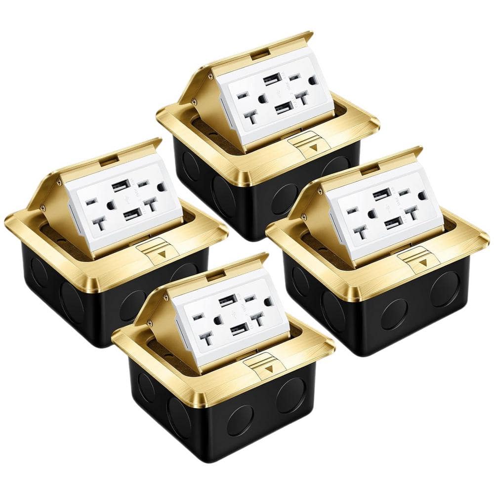 Golden ｜ (GUP01873 P001874 11569) SKYSHALO Outdoor Outlet Cover 1-Gang Weatherproof Electrical