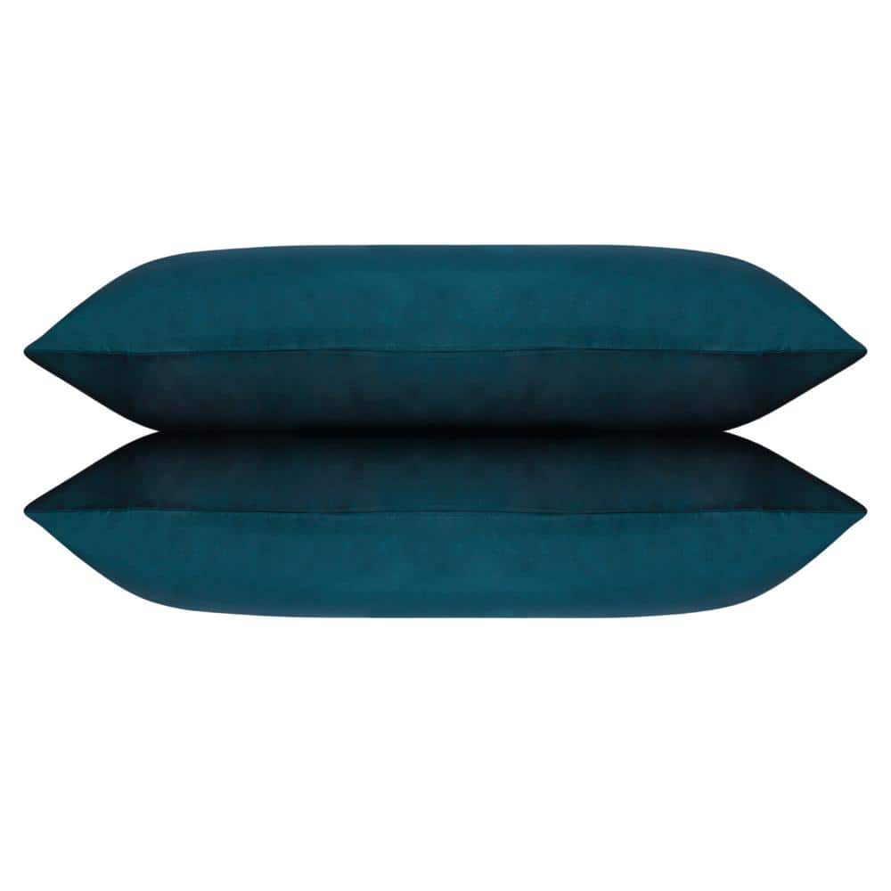 Midnight Blue Organic Cotton Percale Queen Pillowcase Pair