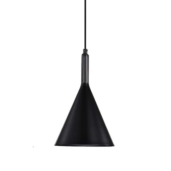 Edvivi Carson 1-Light Farmhouse Black Kitchen Mini Pendant with Metal Cone Shade