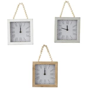 White Square Wall Clock (Set of 3)
