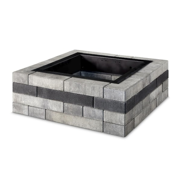 Necessories Contemporary 48 in. W x 16 in. H Square Concrete Wood Burning Fire Pit Kit in Cascade