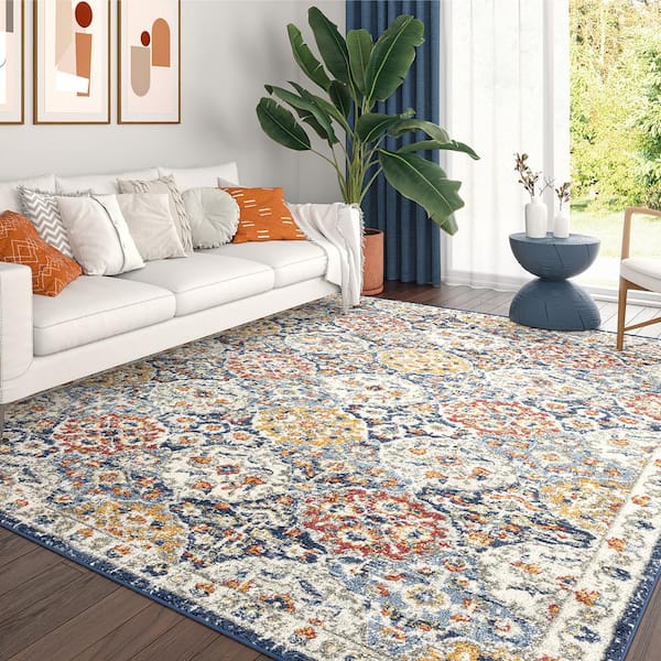 Chelsea Navy 7 ft. x 9 ft. Oriental Indoor Area Rug